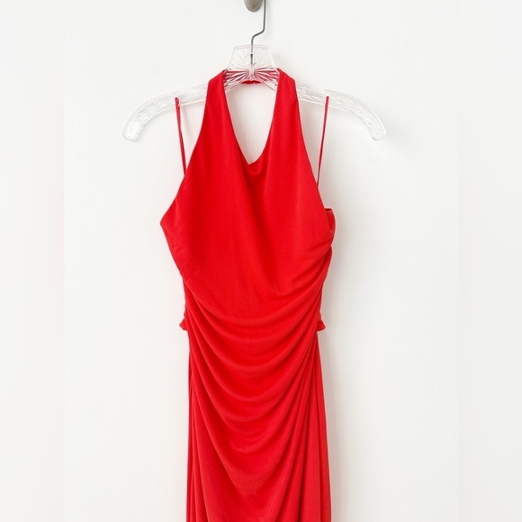 NWT Anthropologie Slinky Knit Halter Dress 2X Red Backless Cocktail Party Sheath - Picture 6 of 10